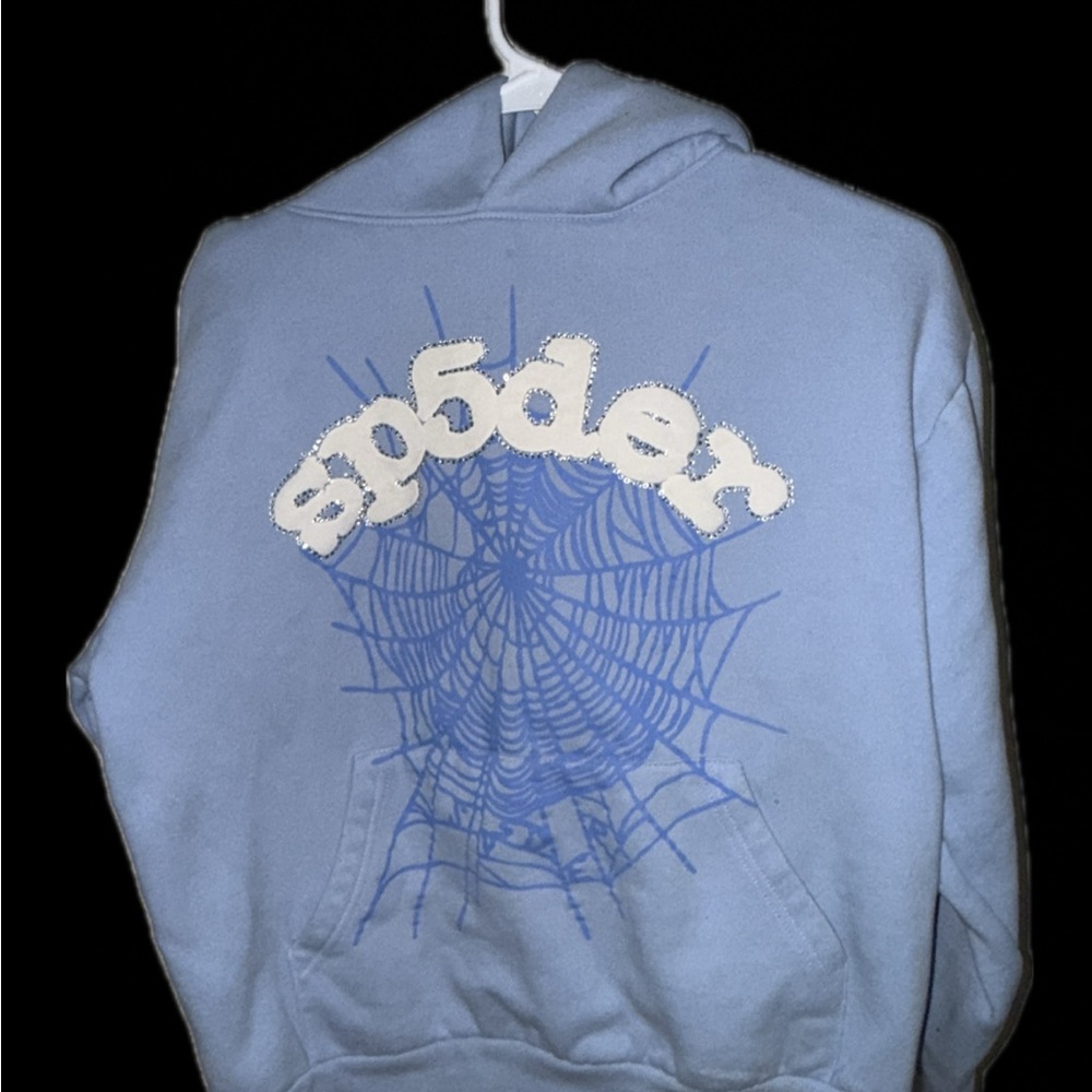 Baby Blue Sp5der hoodie size Meduim